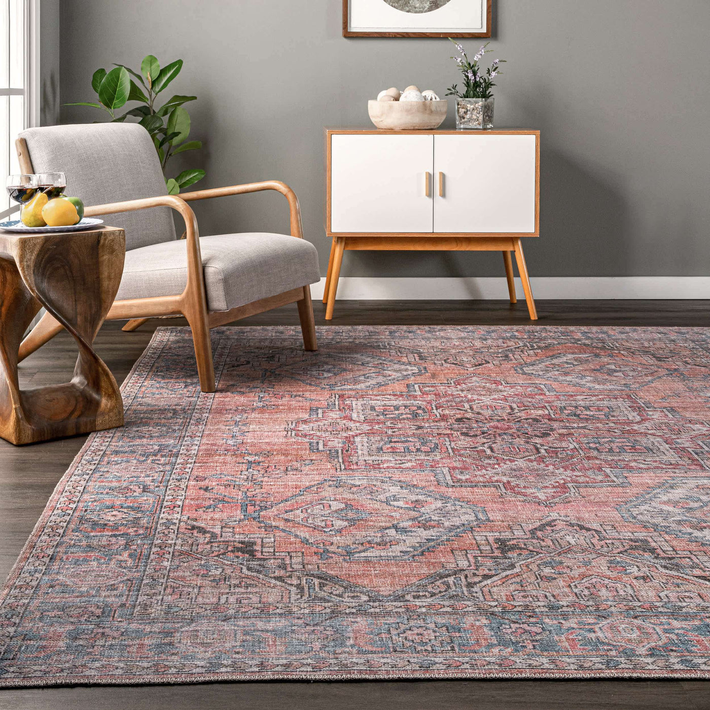 Maple Machine Washable Floral Medallion Area Rug — nuLOOM