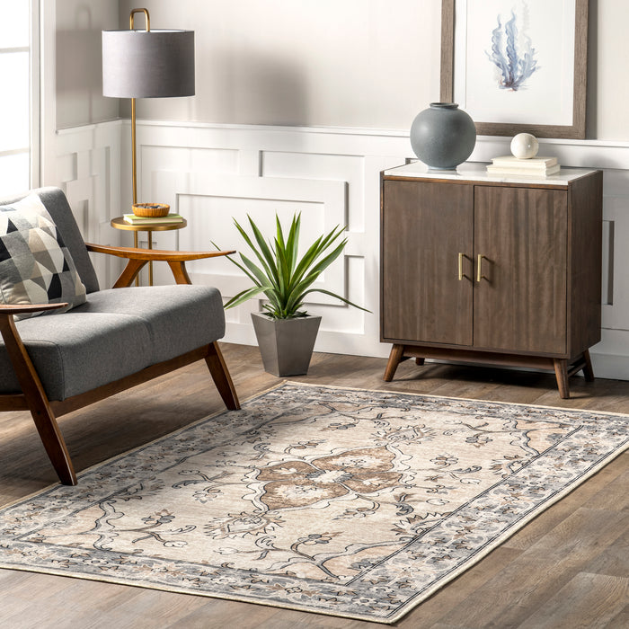 Adair Traditional Floral Machine Washable Area Rug — nuLOOM