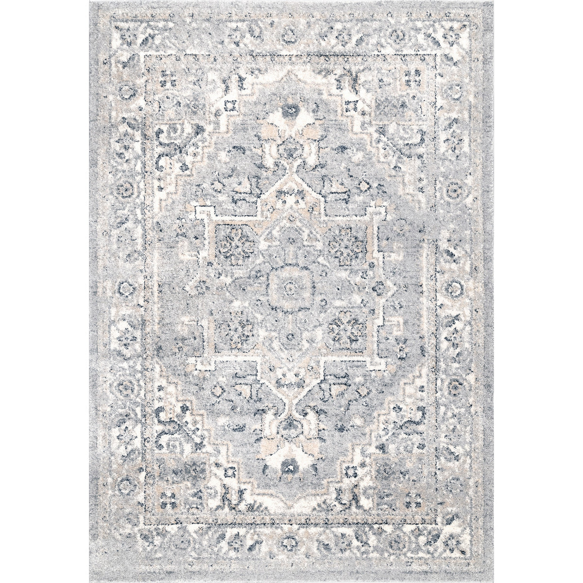 Gena Distressed Transitional Medallion Area Rug — nuLOOM