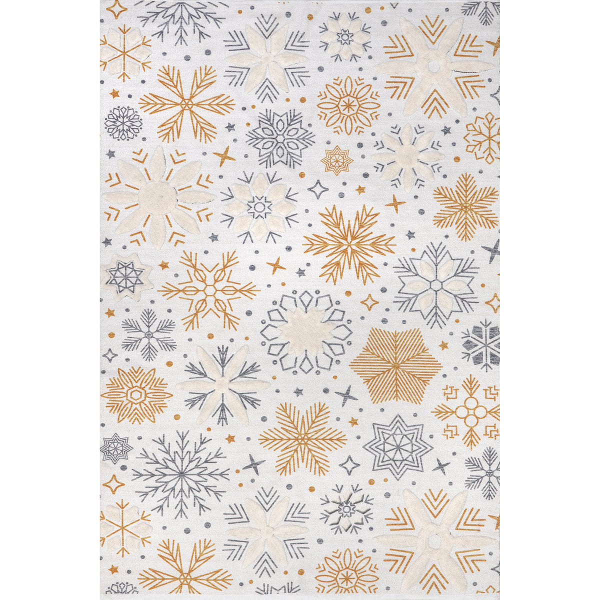 Eloide High-Low Snowflake Area Rug — nuLOOM