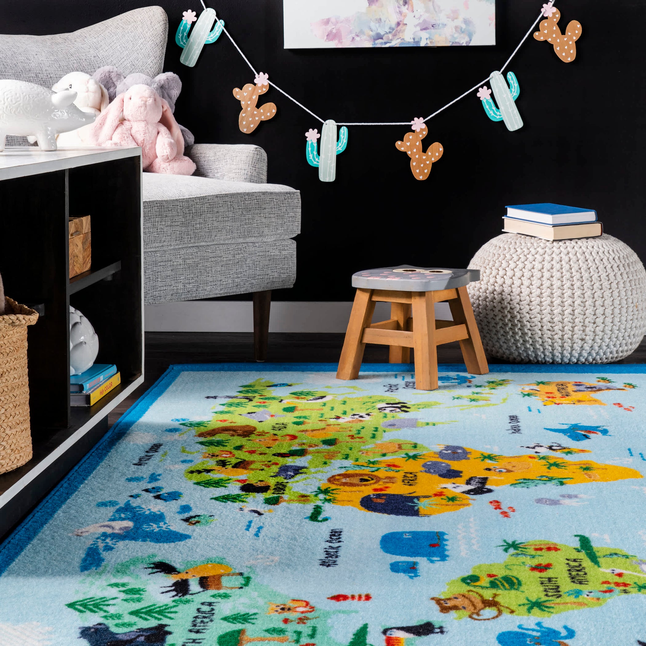 Animal World Map Area Rug — nuLOOM