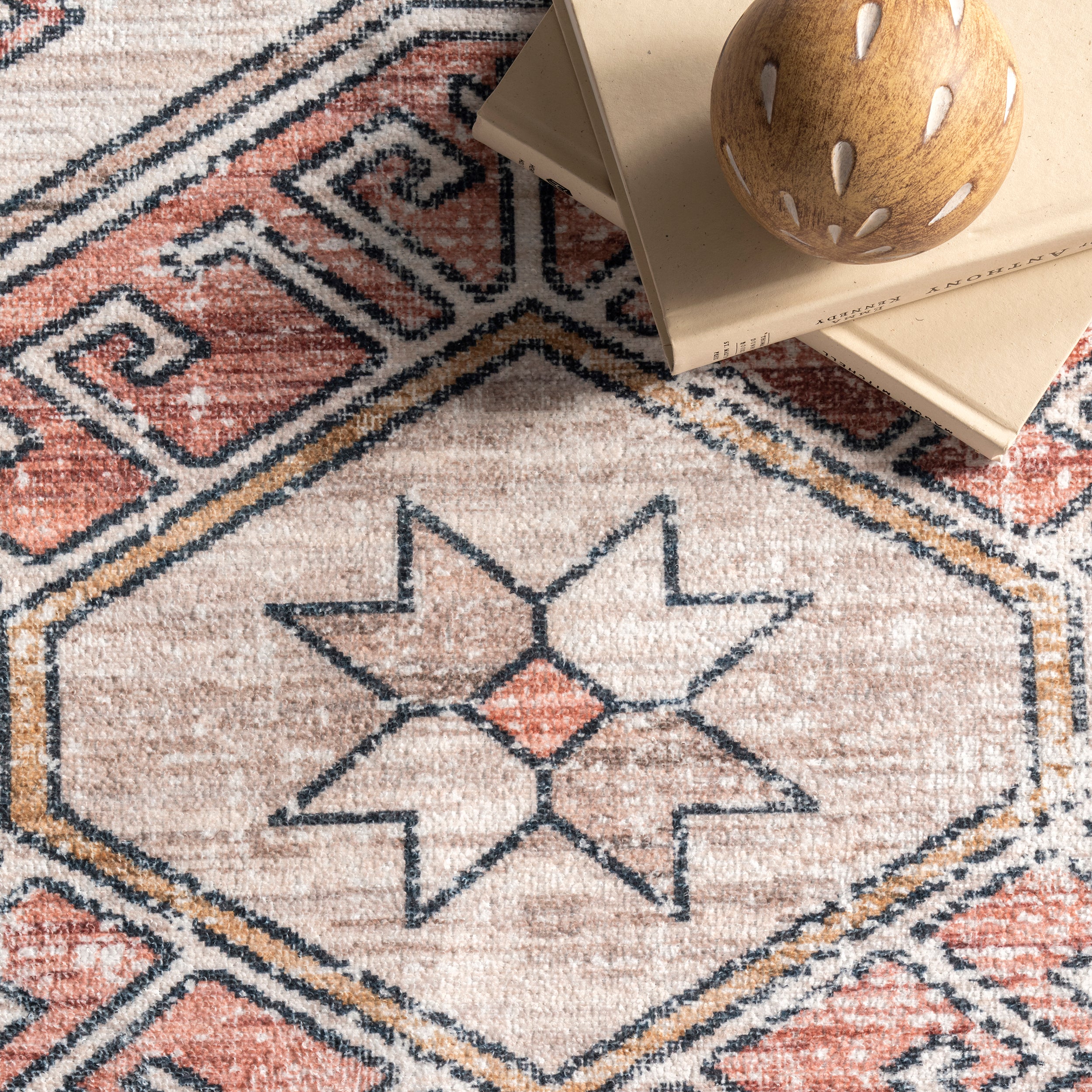 Mae Tribal Motif Machine Washable Area Rug — nuLOOM