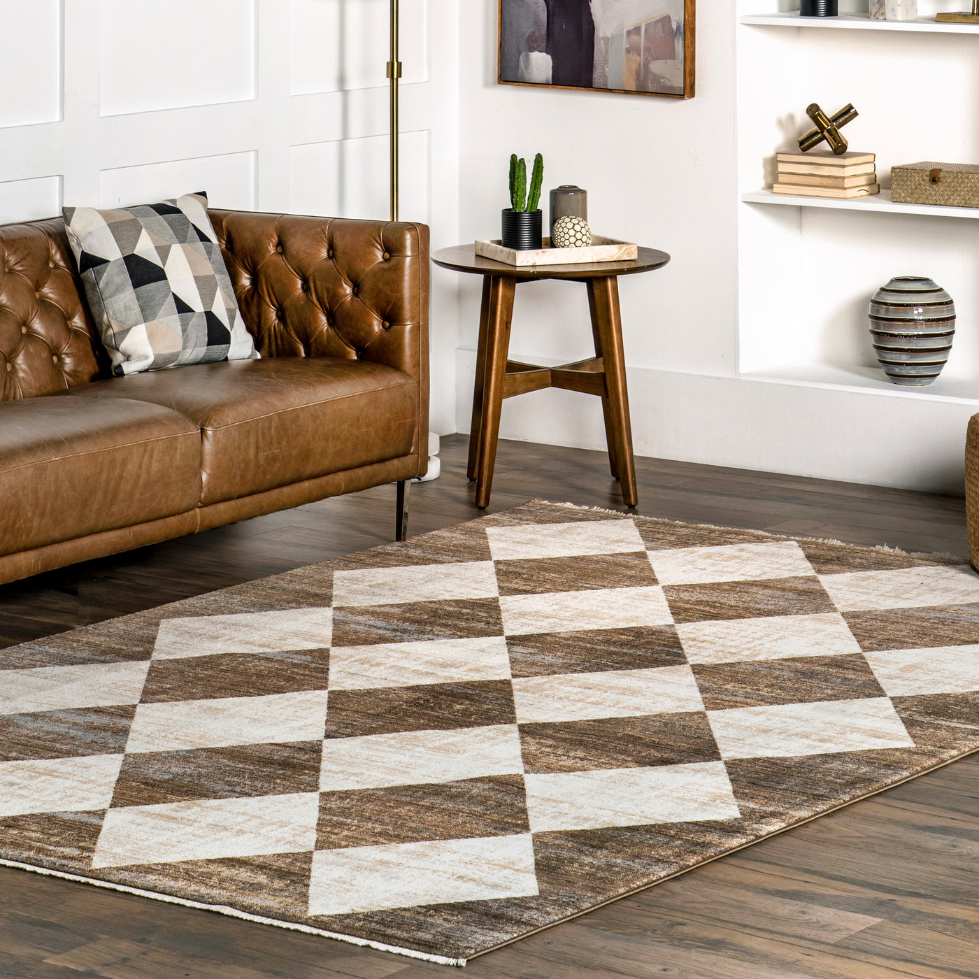Meline Checkered Fringe Area Rug — nuLOOM