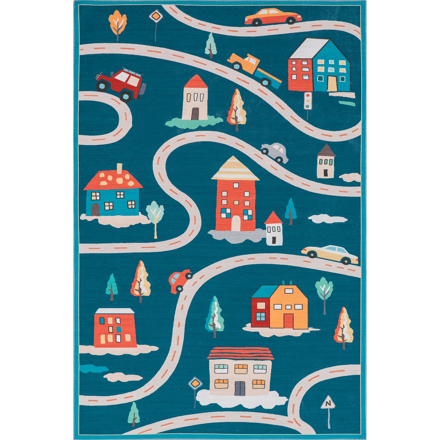 Alfombra infantil nuLOOM tejida de mapa de carreteras