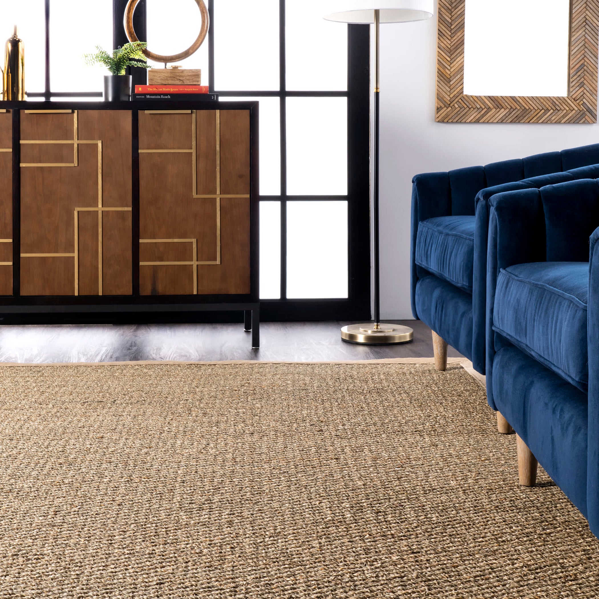 Elijah Seagrass with Border Area Rug — nuLOOM