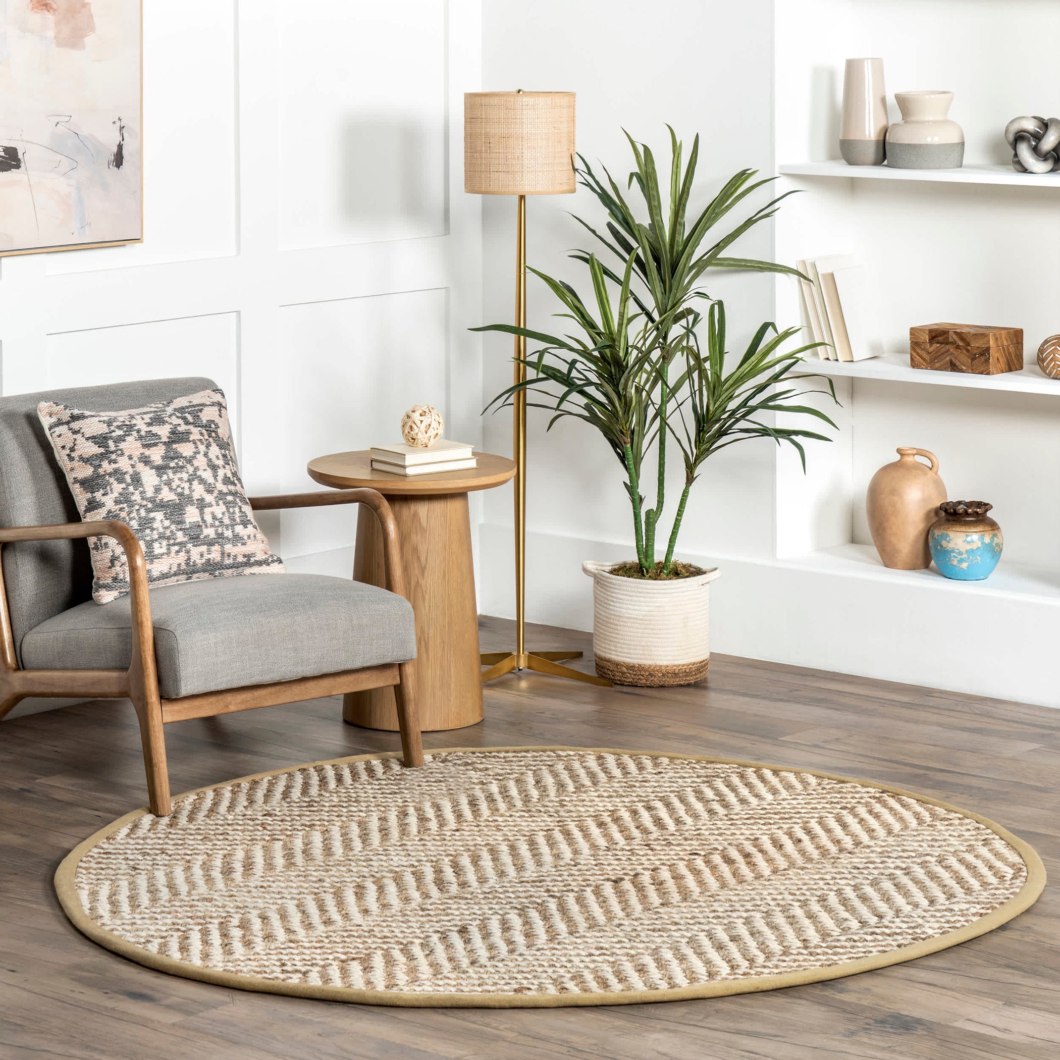 Vania Chevron Jute Area Rug — nuLOOM